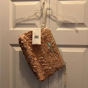 Betsey Johnson Floral Beige Wristlet